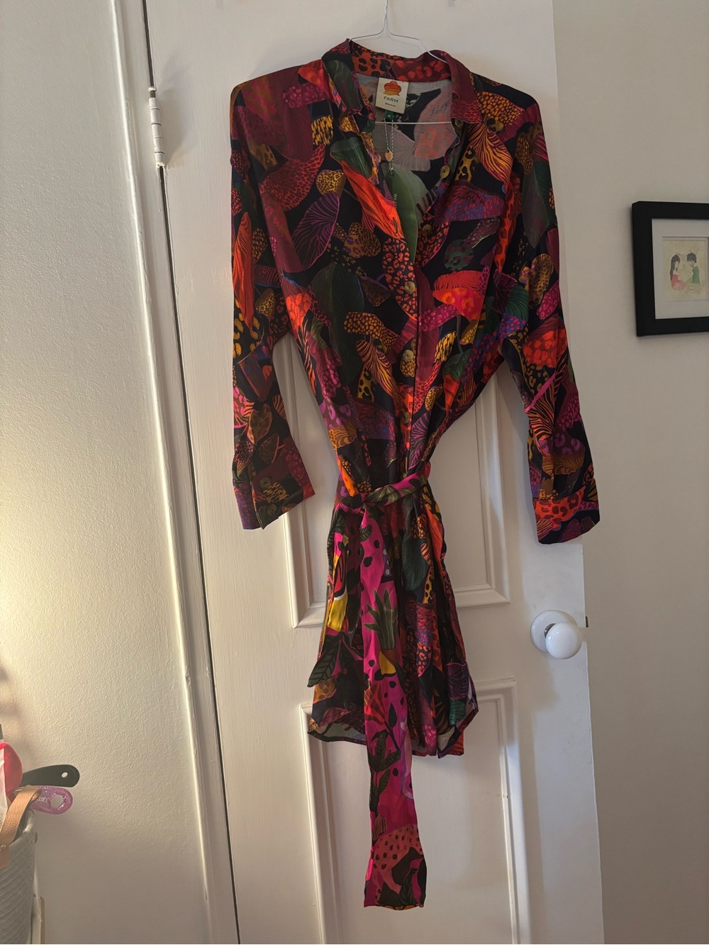 FARM Rio Rioleopard Mushrooms Shirtdress M - Picture 3 of 5